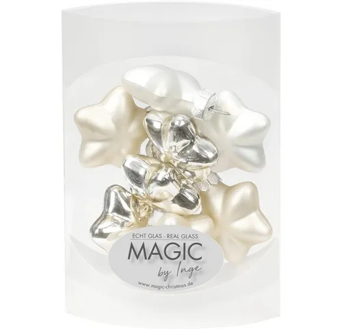 MAGIC by Inge Christbaumschmuck, Christbaumschmuck Sterne Glas 4cm, 8 Stück