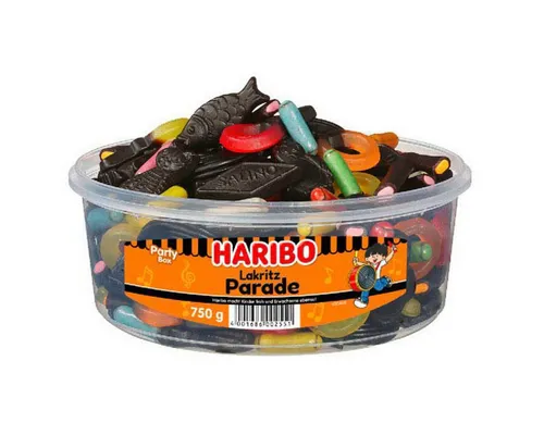 HARIBO Süßigkeit, Haribo Lakritz Parade XXL Party Box eine bunte Mischung 750g
