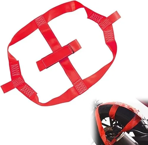 Aoreun Spanngurte Motorrad Transportsicherung, Universal Spanngurt für Motorrad Zubehör, Spanngurt Rot Radsicherung für Hinterrad Abspanngurt Tie down Strap