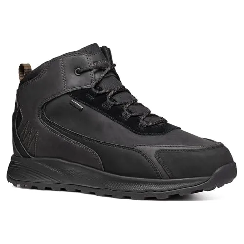 GEOX U TERRESTRE B ABX Schwarz - Robuste Herren Stiefeletten - Wanderschuhe mit herausragendem Materialmix, Wechselfußbett und Warmfutter für höchsten Komfort bei jedem Abenteuer.