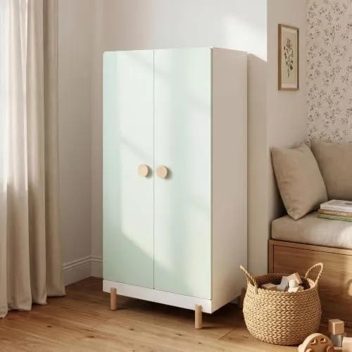 [en.casa] Kinderkleiderschrank Vaarentaa 126x60x41 cm Mintgrün