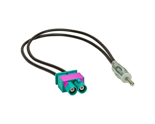 tomzz Audio Doppel Fakra (M) Antennenadapter Stecker auf DIN (M) Stecker 150 Ohm p KFZ-Adapter