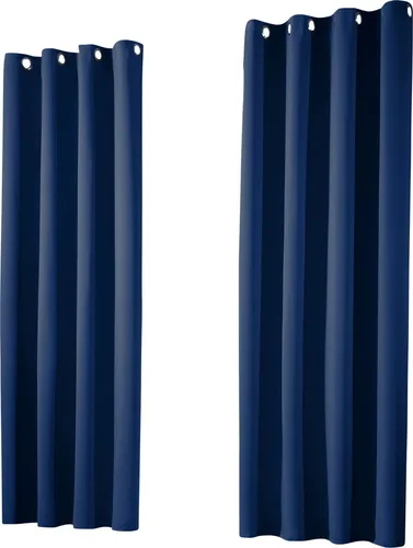 heimtexland ® Thermo-Verdunklungsgardinen Ösenschal 160x135 cm - Hochwertige Verdunklungsgardinen in Creme, lichtundurchlässig und isolierend. Ideal für ein gesundes Wohnklima, energiesparend und pflegeleicht, perfekt für edles Ambiente!