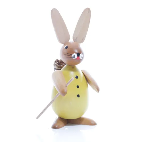 Osterfigur Osterhase mit Korb Gelb BxHxT ca 4,5 x 11 x 6,5cm NEU Osterdeko