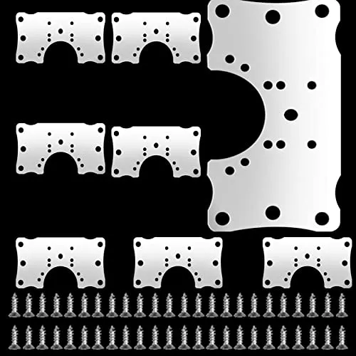 Schrankscharnier Reparaturplatte Edelstahl Scharnier Reparaturhalterungen 8 Stück Flache Fixierung Klammern für Küchenschrank Möbel Tür mit 48 Schrau