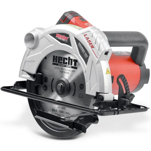 HECHT 1620 Handkreissäge mit Laserfunktion - Handkreissäge mit 1800 W Motor und 5000 U/min für präzise Schnitte. Integrierte Laserführung sorgt für gerade Schnitte. Werkzeugloser Sägeblattwechsel und verstellbarer Neigungswinkel von 0° bis 45°.