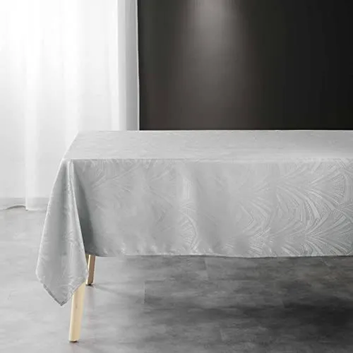 Douceur d'Intérieur Tischdecke Lolly Grau 140 x 240 cm - Elegante rechteckige Tischdecke aus Jacquard-Gewebe, pflegeleicht und fleckenabweisend – ideal für stilvolle Tischdekoration.
