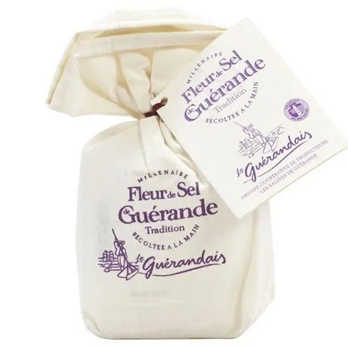 Fleur de Sel de Guerande Bretagne Leinensäckchen Meersalz 250g