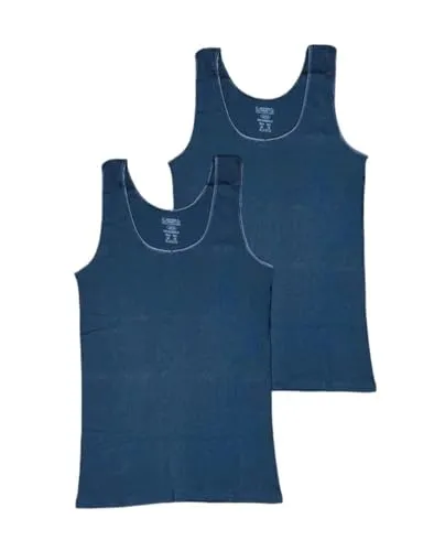 Toker Collection Damen Unterhemd, 100% Baumwolle, 2 Stück, Rundhalsausschnitt, Reguläre Passform, Klassisch (DE/NL/SE/PL, Numerisch, 40, 42, Regular, Regular, Marineblau)