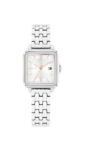 Tommy Hilfiger Damen Uhr 1782830 - Elegante Armbanduhr mit 3-Zeiger-Quarzwerk, 3 ATM wasserfest, silbernes Edelstahlarmband für stilvolle Looks im Alltag.