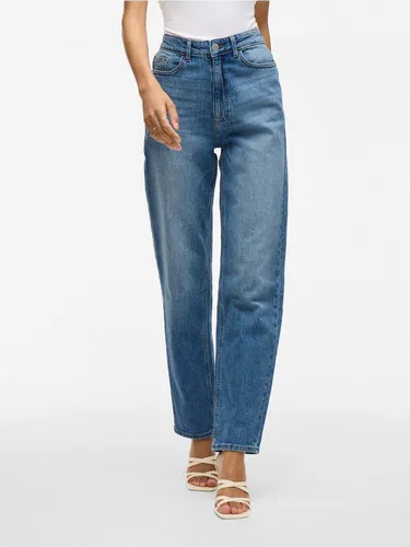 Vila VIKELLY JAF HW Straight Jeans-NOOS - Damen Straight-Fit Jeans mit hohem Bund und 5-Pocket-Style, ideal für einen lässigen Look und perfekten Sitz.