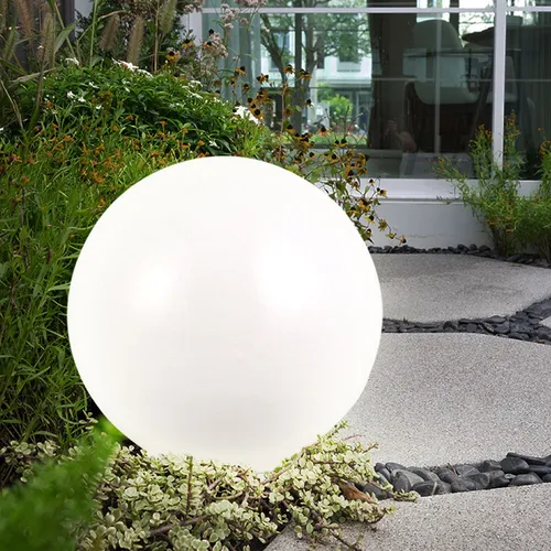 Steh Licht Stand Leuchte 20cm LED Solar Kugel Terrassen Veranda Beleuchtung