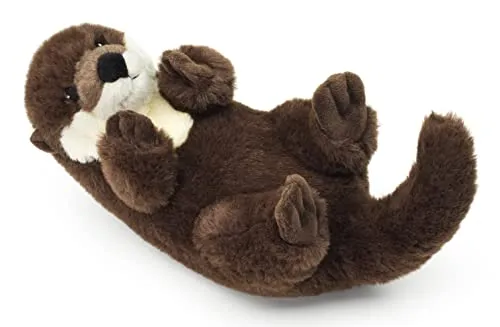 Uni-Toys Kuscheltier Otter - Plüsch mit Eco-Line Qualität - Kuscheltiere aus 100% recyceltem Material, perfekt für umweltbewusste Familien. Der 26 cm große Rückenschwimmer sorgt für Spielspaß und ist waschbar bis 30 °C.
