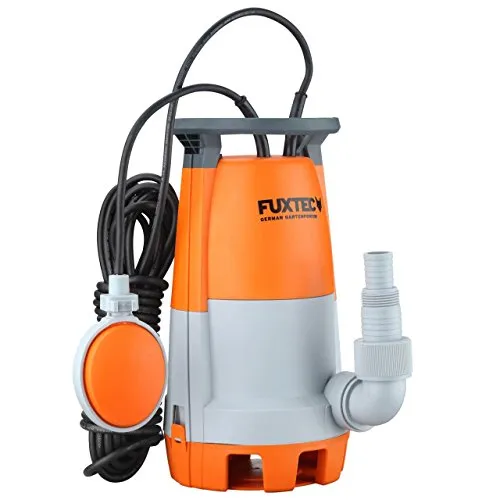 FUXTEC Schmutzwassertauchpumpe TP1350 - Leistungsstarke Gartenpumpe - Wasserpumpen: Ideal für Schmutzwasser mit 350 Watt Leistung, tragbar und mit Schwimmer für automatisches Starten und Stoppen.