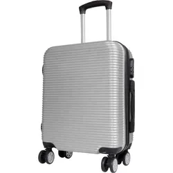 ABS Handgepäck Reisekoffer Malaga 55cm 37 Liter klein silber - Silber
