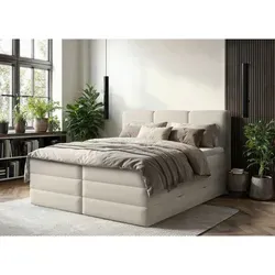 Mid.you Boxspringbett 180x200 cm, Creme