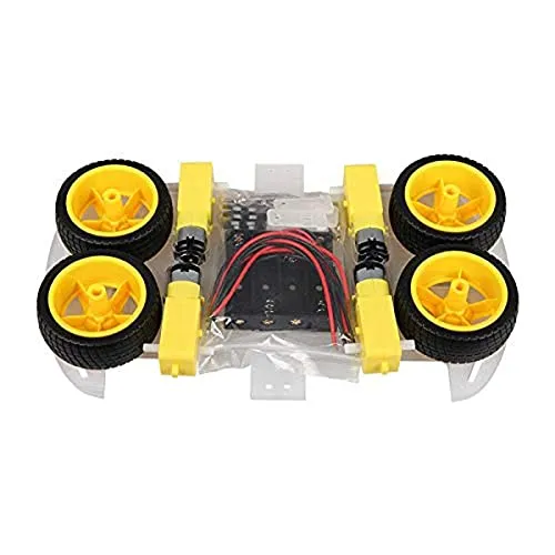 JOY-IT Roboter Car Kit für Arduino - DIY Roboter-Auto Bausatz, inkl. 4 leistungsstarker Getriebemotoren und einfache Montage