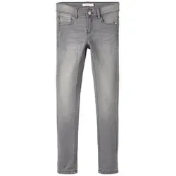 NAME IT Mädchen Skinny Fit Jeans im Used Style - Mädchen-Jeanshosen mit verstellbarem Bund, ideal für optimalen Tragekomfort und modernen Look im 5-Pocket Style.