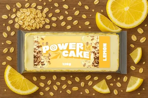 Foodtastic Power Cake Lemon (10 x 120g) | Saftige Haferriegel für Energie unterwegs - Ausdauer- & Energieriegel, handgemachte Flapjack Riegel aus Haferflocken, vegan und laktosefrei, ideal für Fitness und unterwegs!