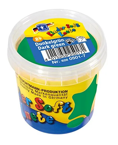 Feuchtmann 628.0501-7 - Kinder Soft Knete, lufttrocknende Modelliermasse in Dunkelgrün, ca. 150 g, als Geschenk für kreatives Spielen