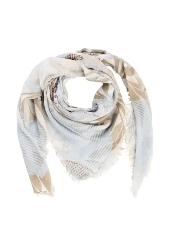 camel active Damen Schal mit Print in Hellblau - Weicher Schal aus hochwertigem Material für angenehmen Tragekomfort. Mit Fransenkanten und lässigem Look, ideal für jeden Anlass. camel active Markenlogo, Regular Fit, Einheitsgröße.