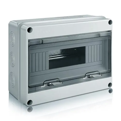 Zeawavsl Verteilerkasten Aufputz, IP65 Sicherungskasten Aufputz, 1-Reihig für 12 MODULE Kleinverteiler Aufputz mit Messingklemmen, Aufputzverteiler für Garten oder Außenbereichen, Villen (12 MODULE)