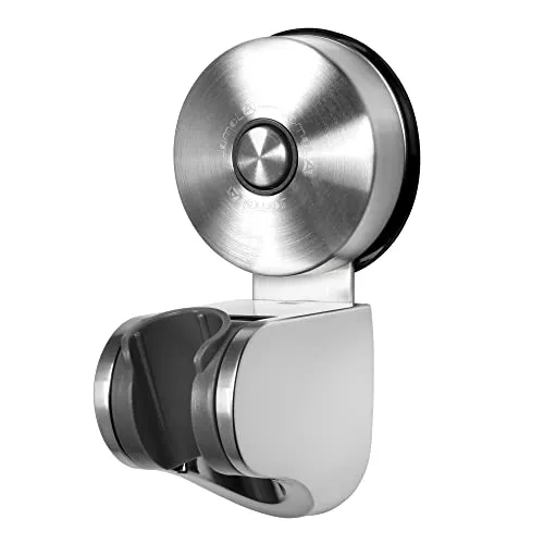 JOMOLA Duschkopfhalterung Ohne Bohren 4 Winkel Verstellbarer Handbrause Halterung Vakuum Saugnapf Duschkopfhalter Abnehmbare Wandhalterung Brausehalterung Nickel