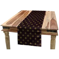 Abakuhaus Tischläufer Esszimmer Küche Rechteckiger Dekorativer Tischläufer, Fleur De Lis Königliche Muster gelb 40 cm x 225 cm