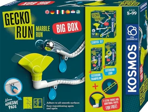 KOSMOS 617318 Gecko Run Marble Run Big Box - Kugelbahnen für Kinder ab 8 Jahren, flexibel und ohne Stützkonstruktion – ideal für kreative Experimente mit freiem Fall und Gravitation!