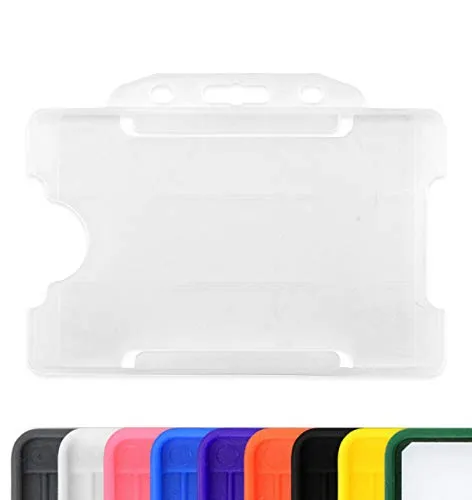 CKB LTD Ausweishüllen einseitig, Ausweishalter starr, zum Einschieben, für Ausweise im Querformat, Kunststoff, für 86 mm / 54 mm CR80 Kreditkartengröße (Klar, Packung mit 100 Stk)