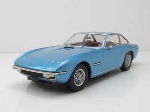 Lamborghini Islero S 1969 Modellauto 1:18 - Detailgetreues Modell des Lamborghini Islero S in hellblau metallic. Ideal für Sammler und als Blickfang in jedem Raum. Maßstab 1:18, gefertigt aus hochwertigem Die-Cast-Material.