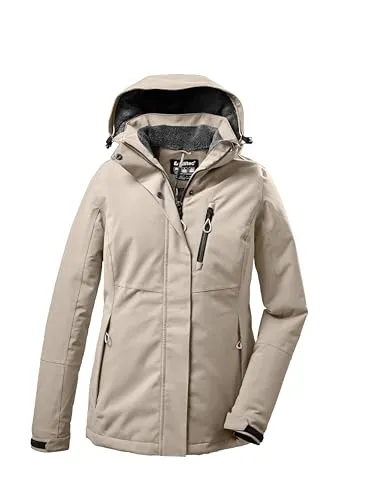 KILLTEC Damen Funktionsjacke KOW 140 WMN JCKT - Wasser- und winddichte Funktionsjacke mit 10.000 mm Wassersäule, atmungsaktiv und nachhaltig hergestellt – ideal für Outdoor-Aktivitäten bei jedem Wetter.