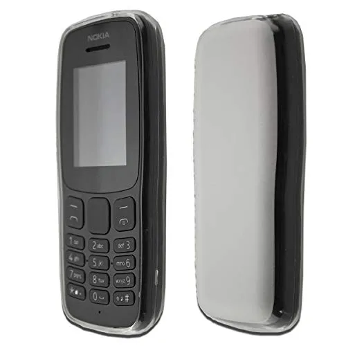 caseroxx Schutzhülle für Nokia 106 (2018) in weiß-transparent – Flexibles TPU-Case aus stoßfestem Gummi, passgenaue Handy-Tasche mit Kantenschutz & rutschfestem Grip
