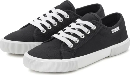 LASCANA Sneaker für Damen, Gr. 39, Schwarz - Vegane Textil-Sneaker im klassischen Casual-Style von LASCANA. Mit weicher Innensohle für hohen Tragekomfort, ideal für Freizeit und Alltag.
