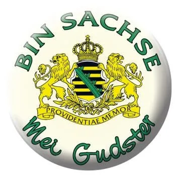 Anstecknadel Button Ansteckbutton mit Motivdruck - BIN SACHSE Mei Gudster - 03869