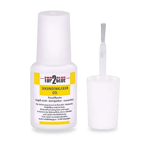NailGlue Pro Nagelkleber 10g Pinselflasche | extra starker Sekundenkleber Gel für Nageltips, Gel Nägel, Press On Nails, Fingernägel zum Aufkleben | TOP2Glue Profi Nail Glue für Kunstnägel (1 Fl.)