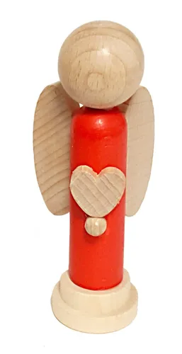 Weihnachtsfigur Engel rot BxHxT 4x10x3cm NEU Holzfigur Weihnachtsengel Holzengel