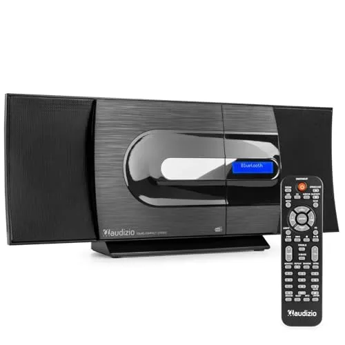 Audizio Tours - Stereoanlage Kompaktanlage mit CD, DAB Radio mit Bluetooth, MP3, USB, Küchenradio DAB Plus Radio mit Fernbedienung, Digitalradio Tuner, Schwarz
