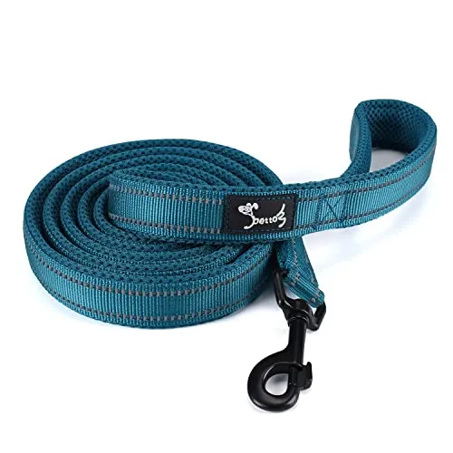 PETTOM Hundeleine Reflektierend Leine aus Nylon mit Weich Gepolsterter Griff und Metallhaken für Training, Robuste Leine Hund für Kleine Mittel Große Hunde (Blau 110 cm)