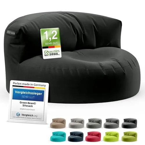 Green Bean® Sitzsack Sofa - Ergonomischer Lounge Sessel für Indoor & Outdoor - Sitzsäcke – Ideal für entspannte Momente mit ergonomischer Rückenlehne und abnehmbarem, waschbarem Bezug. Perfekt für Wohnzimmer, Terrasse oder Balkon!