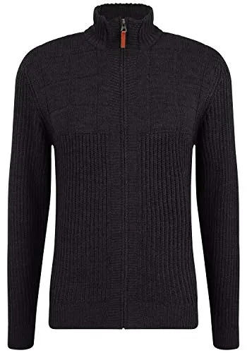 Blend Oteros Herren Strickjacke Cardigan Grobstrick mit Stehkragen - Strickjacke für Herren, hochwertiger Grobstrick mit Stehkragen, ideal für Freizeit und Büro, nachhaltig produziert aus recycelten Materialien.