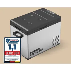 PLUG IN FESTIVALS - elektrische Kühlbox, Kompressor Gefrierbox bis -20 Grad, ideal für Camping und Festivals mit hervorragender Kühlleistung