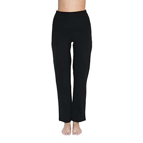 Leela COTTON Yogahose schwarz M - Yoga Bekleidung aus 95% Bio-Baumwolle mit Elasthan für optimale Bewegungsfreiheit und Komfort während deiner Yoga-Praxis.