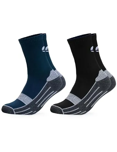 Occulto Damen & Herren Wandersocken 2er Pack (Modell: Gerlinde) Schwarz Navy 43-46