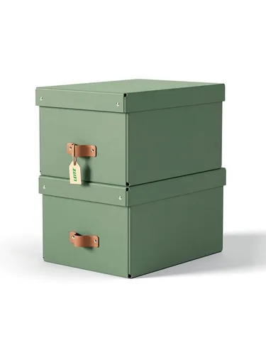 LEITZ Puro Aufbewahrungsboxen 17,0 l grün - Karteikästen, Boxen – Stabil und stilvoll, ideal für die Aufbewahrung von Dokumenten und Kleinteilen mit praktischem Deckel zum sicheren Verschließen.