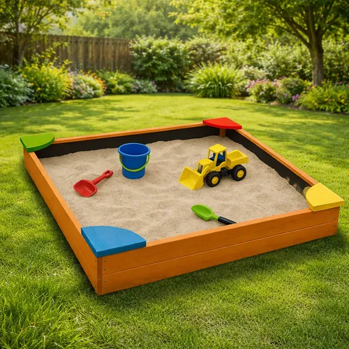 Bestlivings Sandkasten aus Tannenholz, 90x90 cm von Bestgoodies