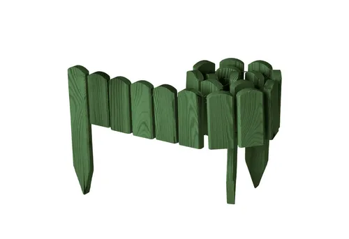 Garronda Beeteinfassung Holz Rollzaun 100 cm dunkelgrün - Flexibler, imprägnierter Holz-Rollzaun für kreative Gartengestaltung. Wetterbeständig und leicht zu installieren, schützt Ihre Pflanzen stilvoll.