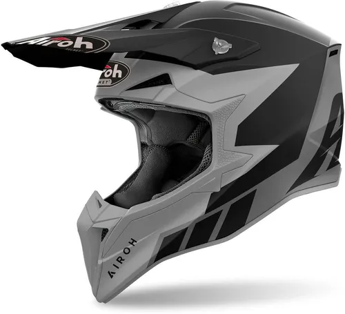 Airoh Wraaap Reloaded Motocross Helm, schwarz-grau, Größe 2XL für Männer - Motorradhelme mit EPS-Doppelsystem und ASN-System für optimale Sicherheit und Komfort beim Fahren.