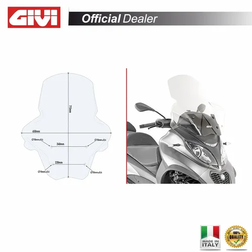 GIVI D5613ST Windschutzscheibe für Piaggio MP3 350/400/500 Sport
