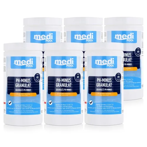 mediPOOL PH-Minus Granulat 1,5kg - Zur pH-Wert Senkung (6er Pack)